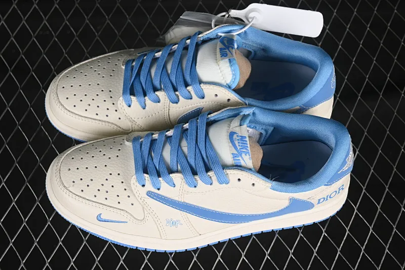 All categories Air Jordan Jordan series basketball shoes Air Jordan 1 Low High-end customized low-top sneakers Travis Scott x Fragment Design x Air Jordan 1 Low OG SP AJ1 Dior joint sky blue and beige low-top cultural casual sneakers LD2025-028